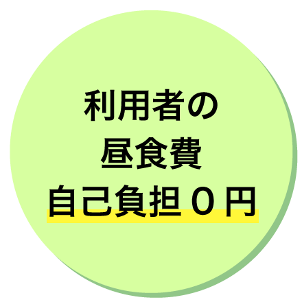 利用者の昼食費　自己負担0円